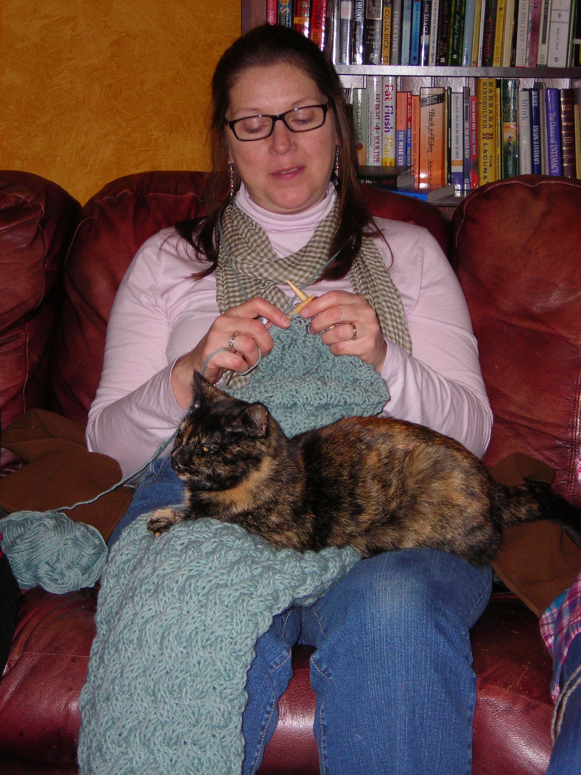 knitting woman